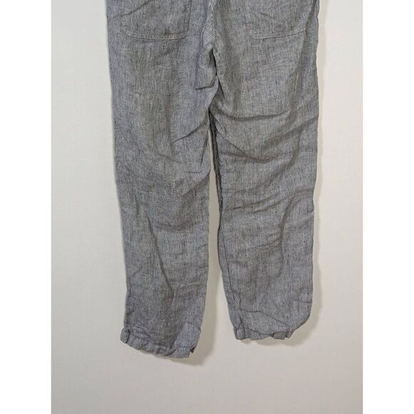Allen Allen USA Stiped Linen Drawstring Wide Leg Pants - Size M - Picture 7 of 9